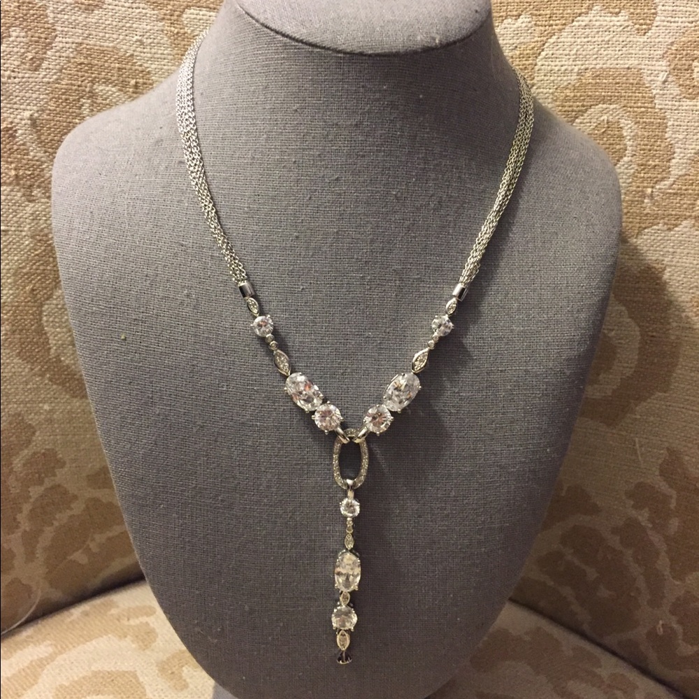 Rhinestone Y necklace
